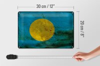 Blechschild Flagge Palau 30x20cm Flag of Palau Rost