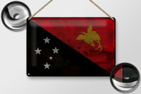 Blechschild Flagge Papua-Neuguinea 30x20cm New Guinea Rost