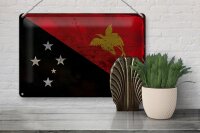 Blechschild Flagge Papua-Neuguinea 30x20cm New Guinea Rost