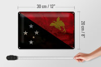 Blechschild Flagge Papua-Neuguinea 30x20cm New Guinea Rost