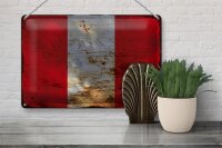 Blechschild Flagge Peru 30x20cm Flag of Peru Rost