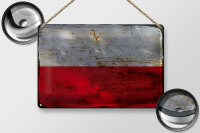Blechschild Flagge Polen 30x20cm Flag of Poland Rost