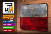 Blechschild Flagge Polen 30x20cm Flag of Poland Rost