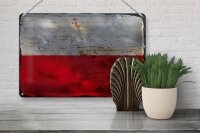 Blechschild Flagge Polen 30x20cm Flag of Poland Rost