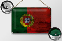 Blechschild Flagge Portugal 30x20cm Flag of Portugal Rost