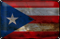 Blechschild Flagge Puerto Rico 30x20cm Puerto Rico Rost