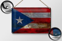 Blechschild Flagge Puerto Rico 30x20cm Puerto Rico Rost
