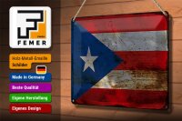 Blechschild Flagge Puerto Rico 30x20cm Puerto Rico Rost