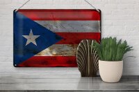 Blechschild Flagge Puerto Rico 30x20cm Puerto Rico Rost