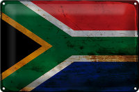 Blechschild Flagge Südafrika 30x20cm South Africa Rost