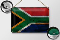 Blechschild Flagge Südafrika 30x20cm South Africa Rost