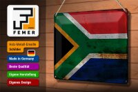 Blechschild Flagge Südafrika 30x20cm South Africa Rost