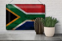 Blechschild Flagge Südafrika 30x20cm South Africa Rost