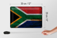 Blechschild Flagge Südafrika 30x20cm South Africa Rost
