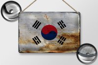 Blechschild Flagge Südkorea 30x20cm Flag South Korea Rost