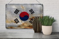 Blechschild Flagge Südkorea 30x20cm Flag South Korea Rost
