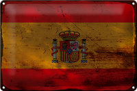 Blechschild Flagge Spanien 30x20cm Flag of Spain Rost