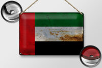 Blechschild Flagge Arabische Emirate 30x20cm Flag Rost