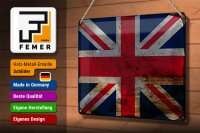 Blechschild Flagge Union Jack 30x20cm United Kingdom Rost