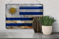 Blechschild Flagge Uruguay 30x20cm Flag of Uruguay Rost