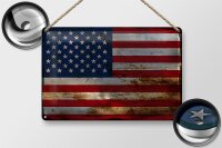 Blechschild Flagge Vereinigte Staaten 30x20cm States Rost