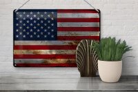 Blechschild Flagge Vereinigte Staaten 30x20cm States Rost