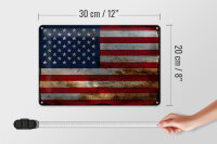 Blechschild Flagge Vereinigte Staaten 30x20cm States Rost