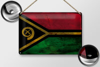 Blechschild Flagge Vanuatu 30x20cm Flag of Vanuatu Rost