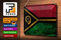 Blechschild Flagge Vanuatu 30x20cm Flag of Vanuatu Rost
