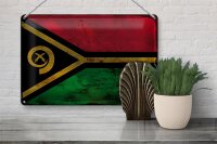 Blechschild Flagge Vanuatu 30x20cm Flag of Vanuatu Rost