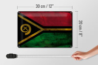 Blechschild Flagge Vanuatu 30x20cm Flag of Vanuatu Rost