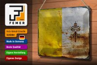 Blechschild Flagge Vatikanstadt 30x20cm Vatican City Rost