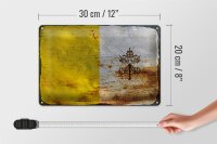 Blechschild Flagge Vatikanstadt 30x20cm Vatican City Rost