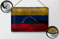 Blechschild Flagge Venezuela 30x20cm Flag Venezuela Rost