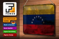 Blechschild Flagge Venezuela 30x20cm Flag Venezuela Rost