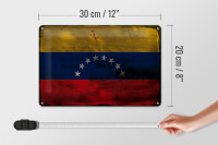 Blechschild Flagge Venezuela 30x20cm Flag Venezuela Rost