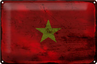 Blechschild Flagge Vietnam 30x20cm Flag of Vietnam Rost