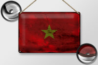 Blechschild Flagge Vietnam 30x20cm Flag of Vietnam Rost