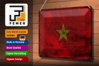 Blechschild Flagge Vietnam 30x20cm Flag of Vietnam Rost