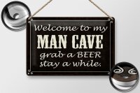 Blechschild Spruch 30x20cm welcome to my MAN CAVE