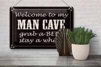 Blechschild Spruch 30x20cm welcome to my MAN CAVE