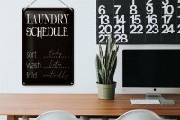 Blechschild Spruch 20x30cm laundry schedule sort tody wash