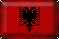 Blechschild Flagge Albanien 30x20cm Flag Albania Vintage