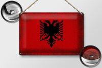 Blechschild Flagge Albanien 30x20cm Flag Albania Vintage