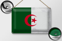 Blechschild Flagge Algerien 30x20cm Flag Algeria Vintage