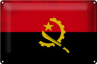 Blechschild Flagge Angolas 30x20cm Flag of Angola Vintage