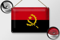 Blechschild Flagge Angolas 30x20cm Flag of Angola Vintage