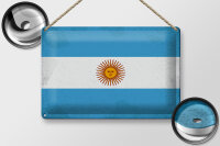 Blechschild Flagge Argentinien 30x20cm Argentina Vintage