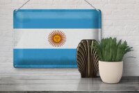 Blechschild Flagge Argentinien 30x20cm Argentina Vintage