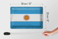 Blechschild Flagge Argentinien 30x20cm Argentina Vintage